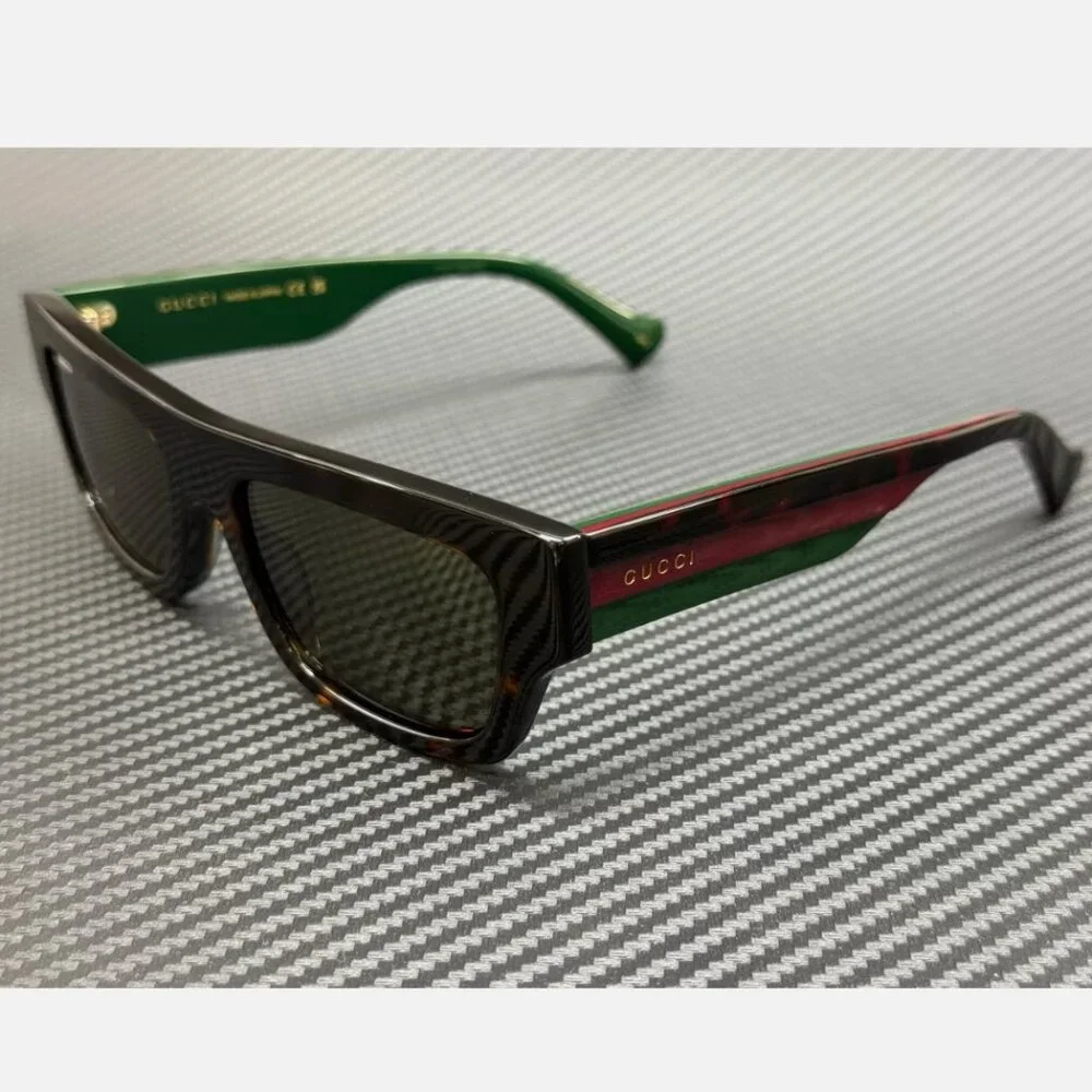 Gucci Brown Green Havana Men's Sunglasses 55mm
